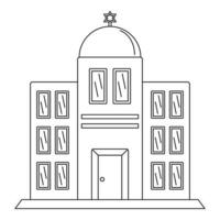 Synagogue icon, outline style vector