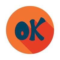 Sign ok icon, flat style vector