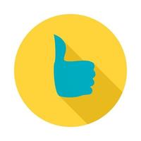 Hand with thumb up icon, flat style vector