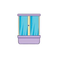 Shower cubicle icon in cartoon style vector