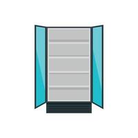 Open commercial fridge icon, flat style vector