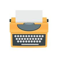 Typewriter with shadow icon, flat style vector