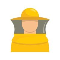 Beekeeper man icon, flat style vector