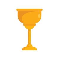 Gold cup jewish icon, flat style vector