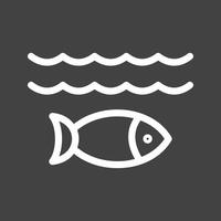 Life Under Water Line Inverted Icon vector