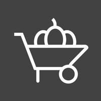 Wheelbarrow Line Inverted Icon vector