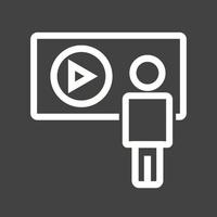 Video Lecture Line Inverted Icon vector