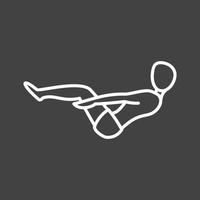 Half Boat Pose Line Inverted Icon vector