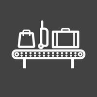 Luggage Carousel Line Inverted Icon vector