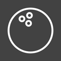 Bowling Ball Line Inverted Icon vector