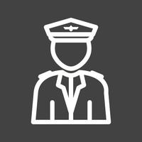 Flight Captain Line Inverted Icon vector