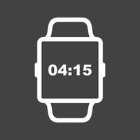 icono de línea de reloj inteligente invertida vector