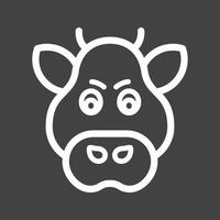 Boar Face Line Inverted Icon vector