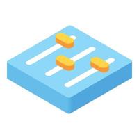 Equalizer button isometric 3d icon vector