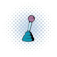 Gear shift icon, comics style vector