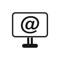 monitor con icono de signo de correo electrónico, estilo simple vector
