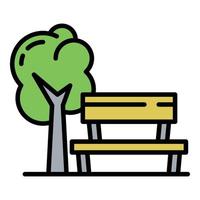 Kids playground bench icon, outline style vector