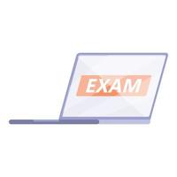 Exam online icon cartoon vector. Test computer vector