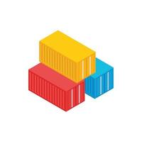 Cargo containers icon, isometric 3d style vector