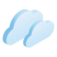 Cloud data icon, isometric style vector