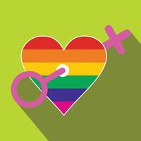 Homosexual love women flat icon vector