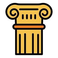 Roman column icon, outline style vector