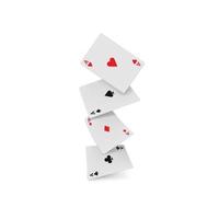 icono de cuatro ases jugando a las cartas, estilo realista vector