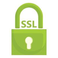 Scan ssl certificate icon, cartoon style vector