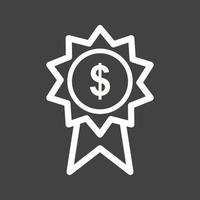 Dollar Badge Line Inverted Icon vector