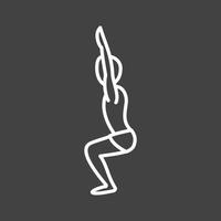 Chair Pose Line Inverted Icon vector