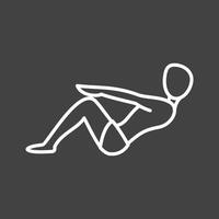 Boat Pose Line Inverted Icon vector