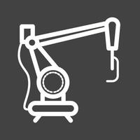 Industrial Robot III Line Inverted Icon vector