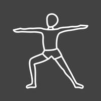 Warrior Pose Right Line Inverted Icon vector