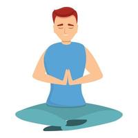 Habit meditation icon, cartoon style vector