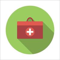 Doctor bag flat icon vector