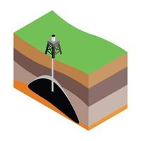 Oil extraction isometric 3d icon vector