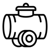 icono de cisterna de tractor, estilo de esquema vector