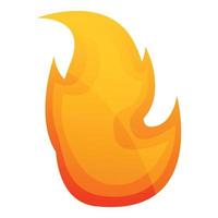 Emblem fire flame icon, cartoon style vector