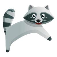 Angry raccoon icon, cartoon style vector