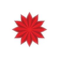 Red star icon, cartoon style vector