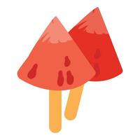 vector de dibujos animados de icono de helado de sandía. rebanada de fruta
