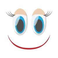 Laughing happy smile icon, cartoon style vector