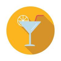 coctel, plano, icono vector