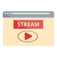 Video stream icon cartoon vector. Live content vector