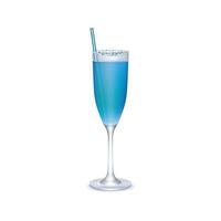 Blue realistic cocktail vector