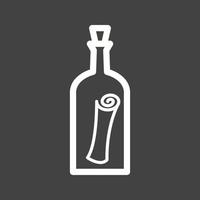 Scroll in Bottle Line Inverted Icon vector