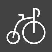 icono de línea de bicicleta invertida vector