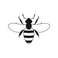 Bee black simple icon vector