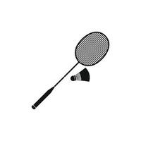 Badminton racket and shuttlecock icon vector
