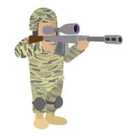 Soldier in camouflage cartoon icon vector